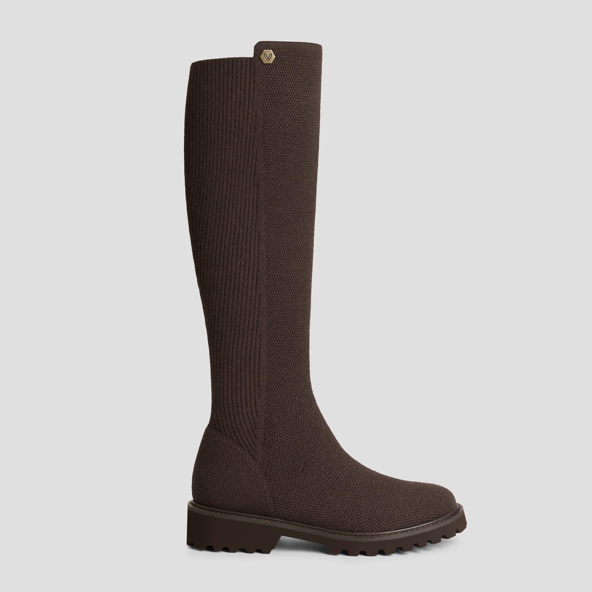 [Filipa] Round toe, water-repellent, stretchy, knee-high boots