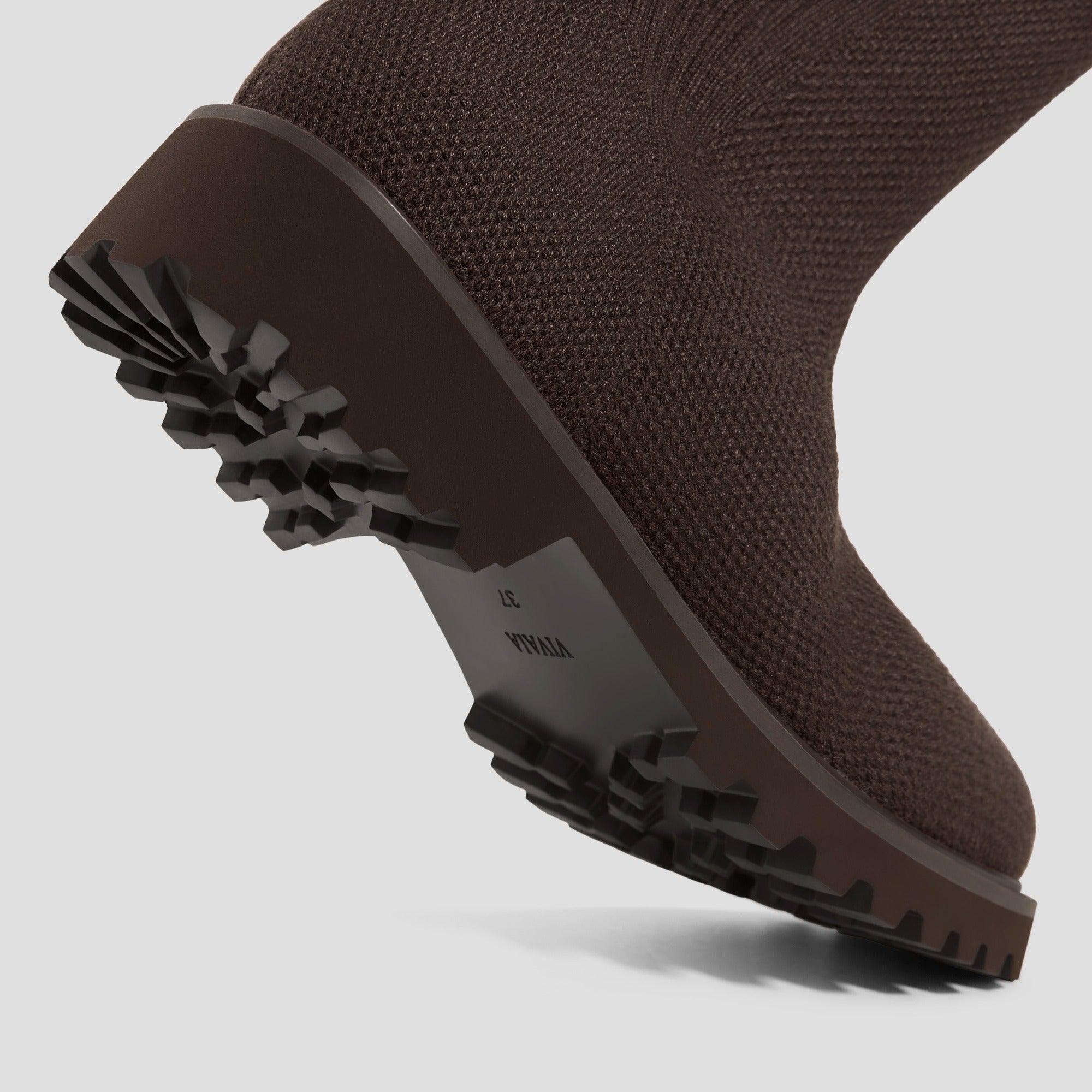 [Filipa] Round toe, water-repellent, stretchy, knee-high boots