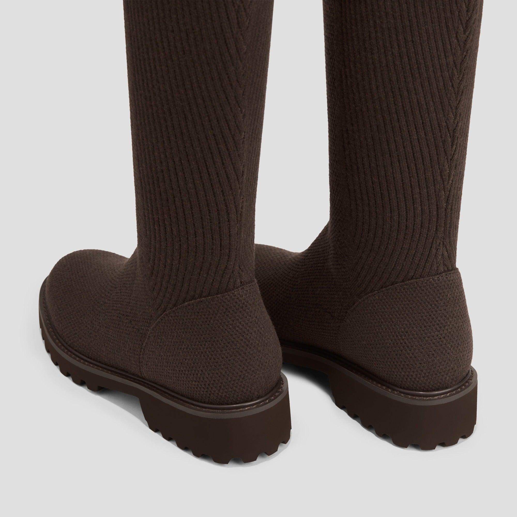 [Filipa] Round toe, water-repellent, stretchy, knee-high boots