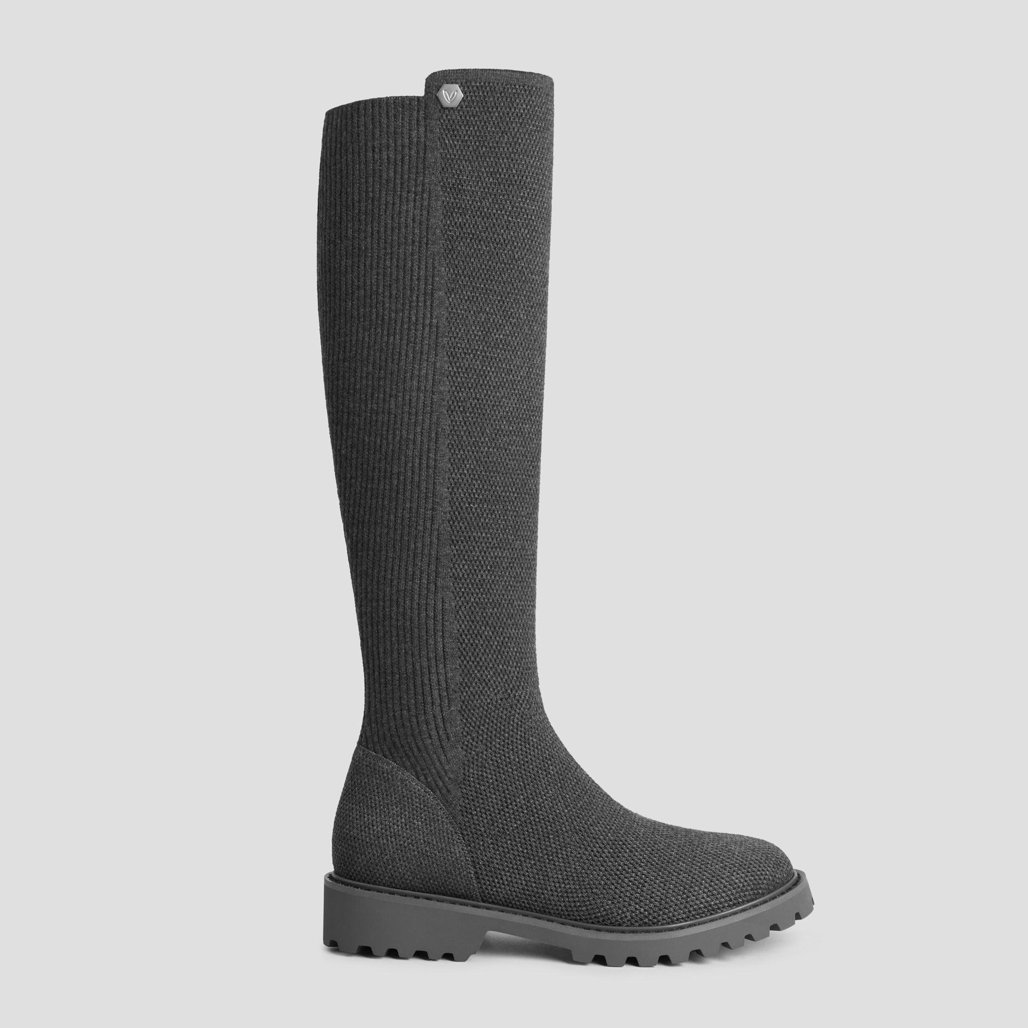 [Filipa] Round toe, water-repellent, stretchy, knee-high boots