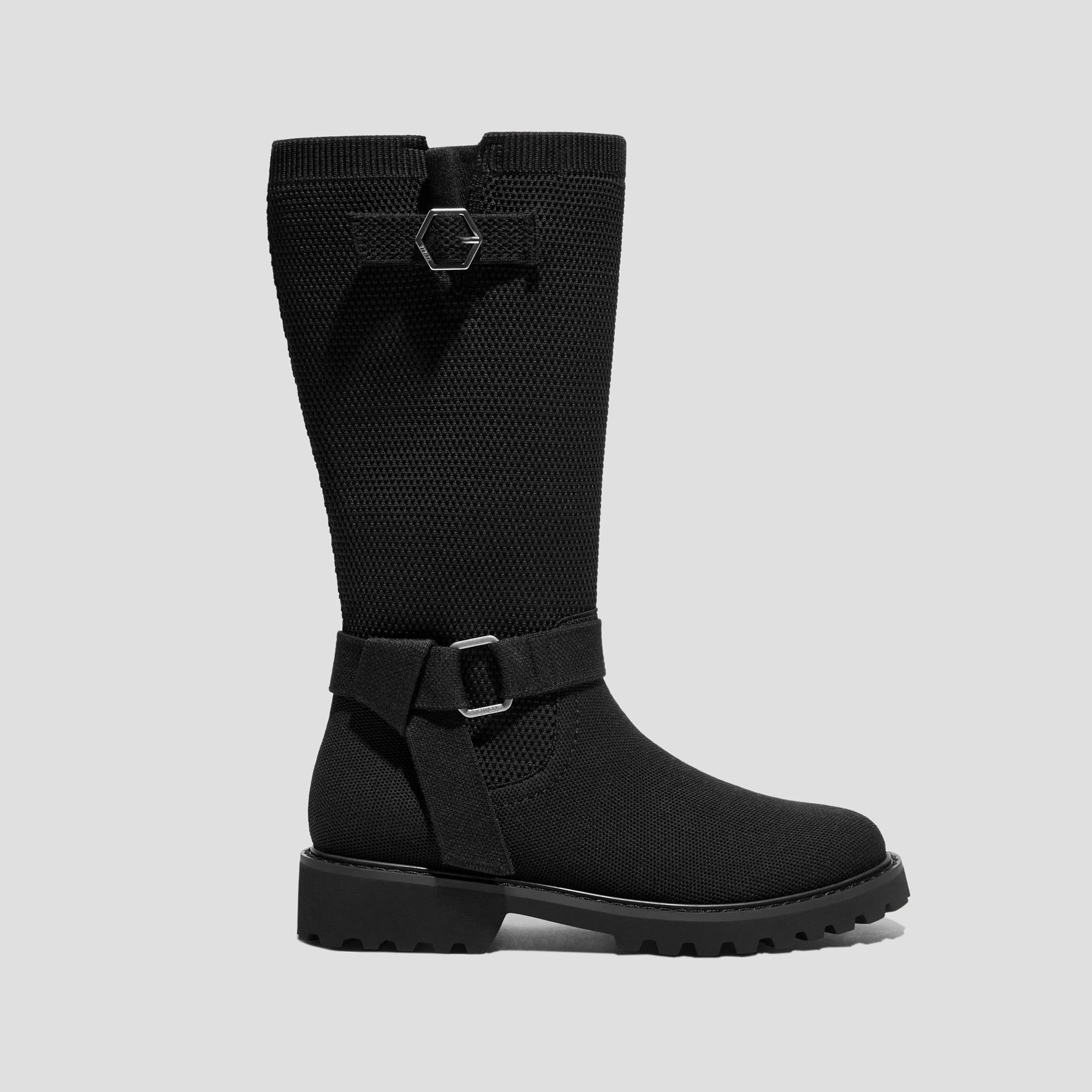 [Faith] Round toe Water Repellent Mid-Calf Biker Boots