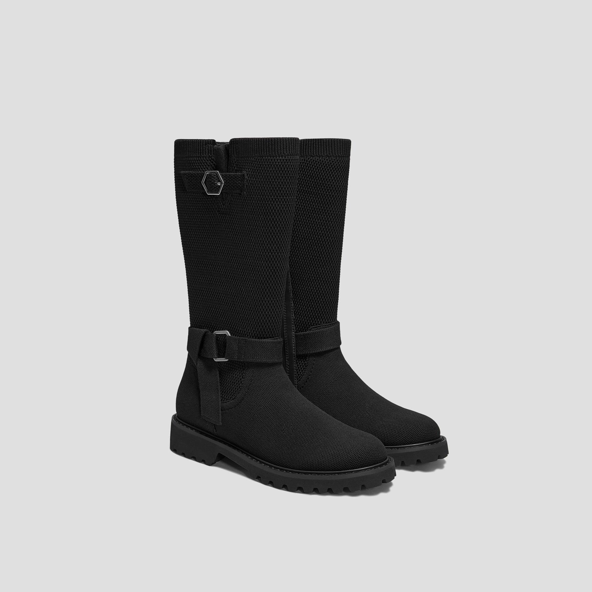 [Faith] Round toe Water Repellent Mid-Calf Biker Boots