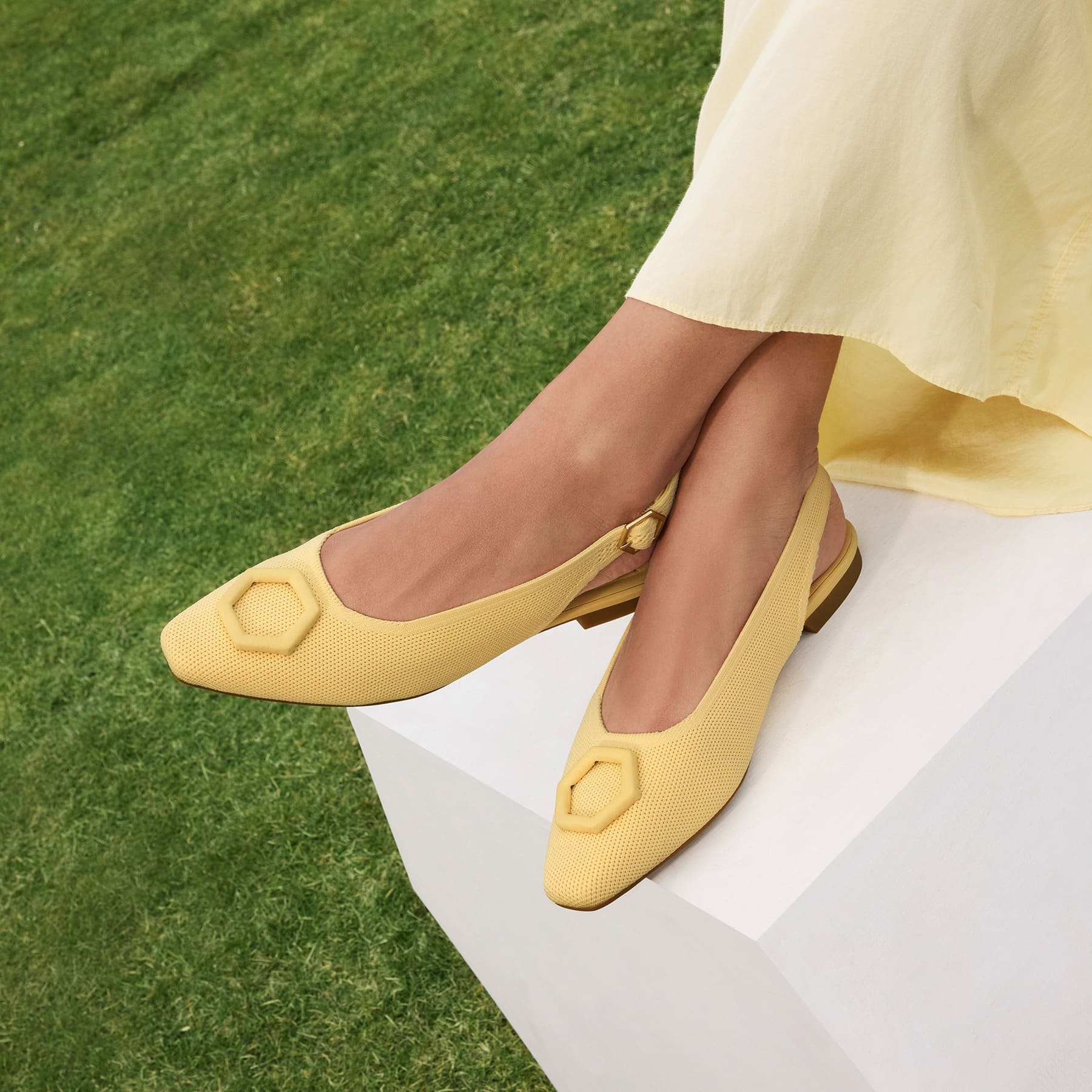 [Kalina] Square toe slingback sandals