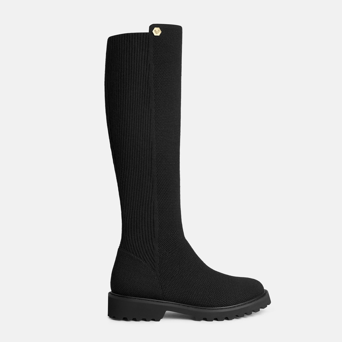 [Filipa] Round toe, water-repellent, stretchy, knee-high boots