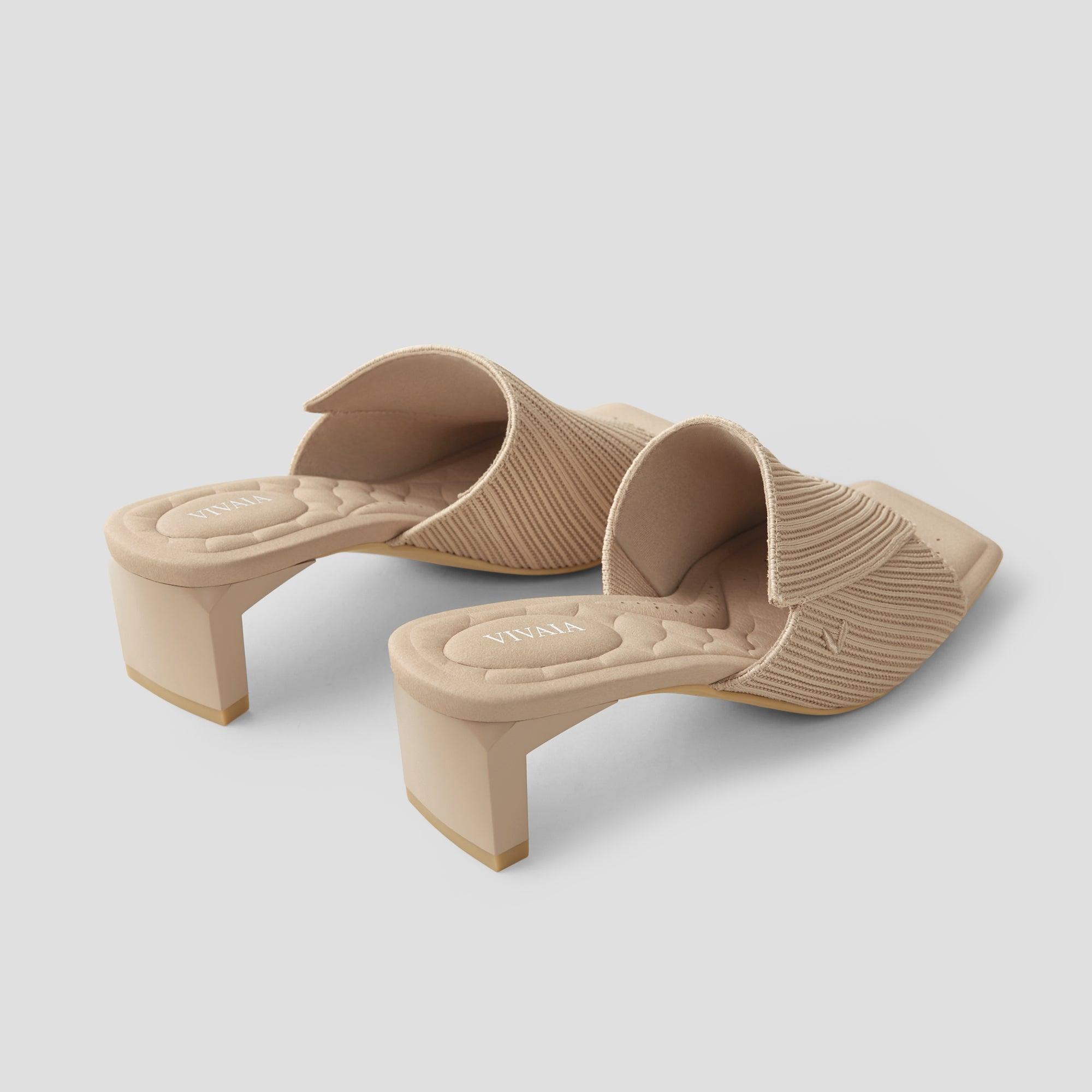 [Jade Pro] Square toe mid heel sandals/mules