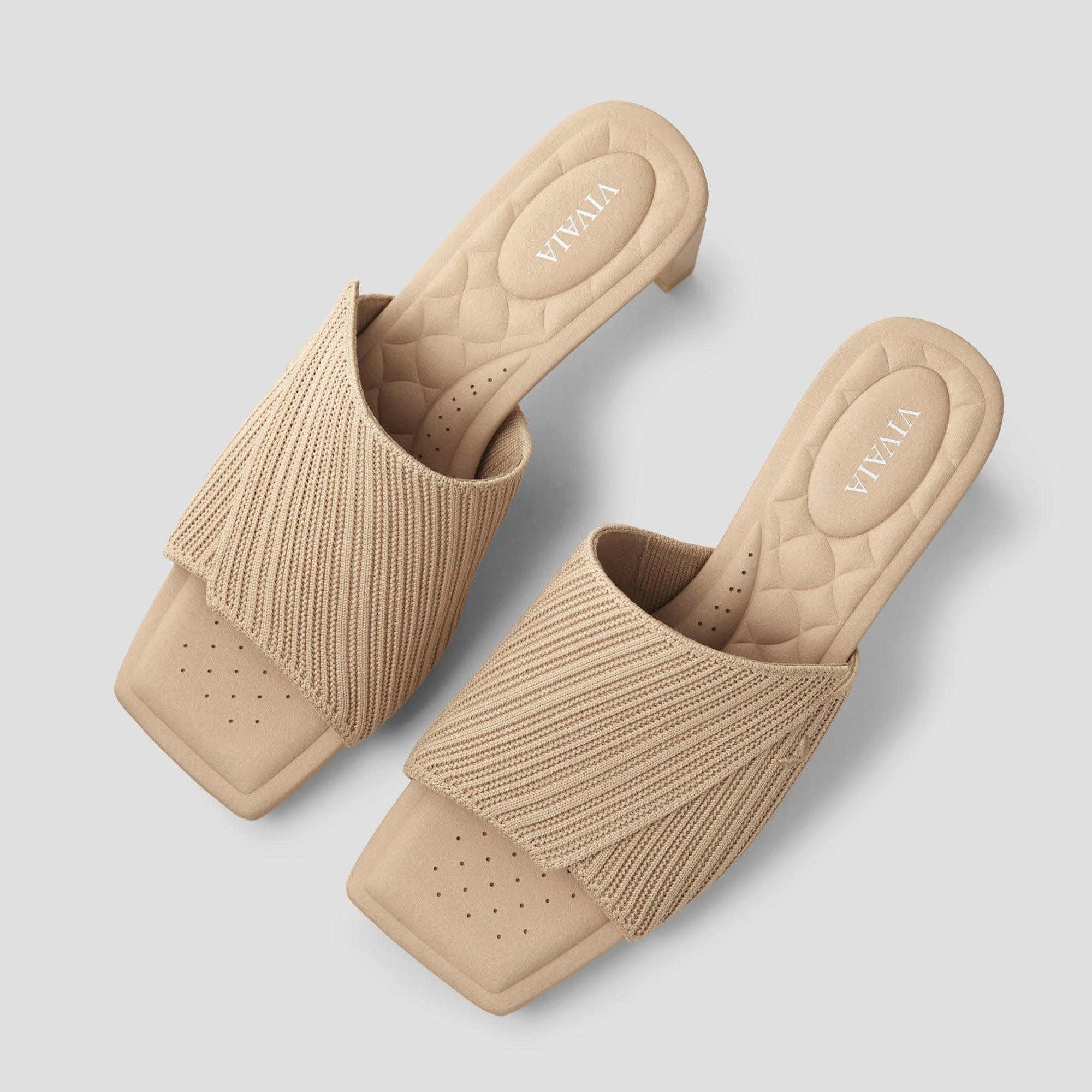 [Jade Pro] Square toe mid heel sandals/mules