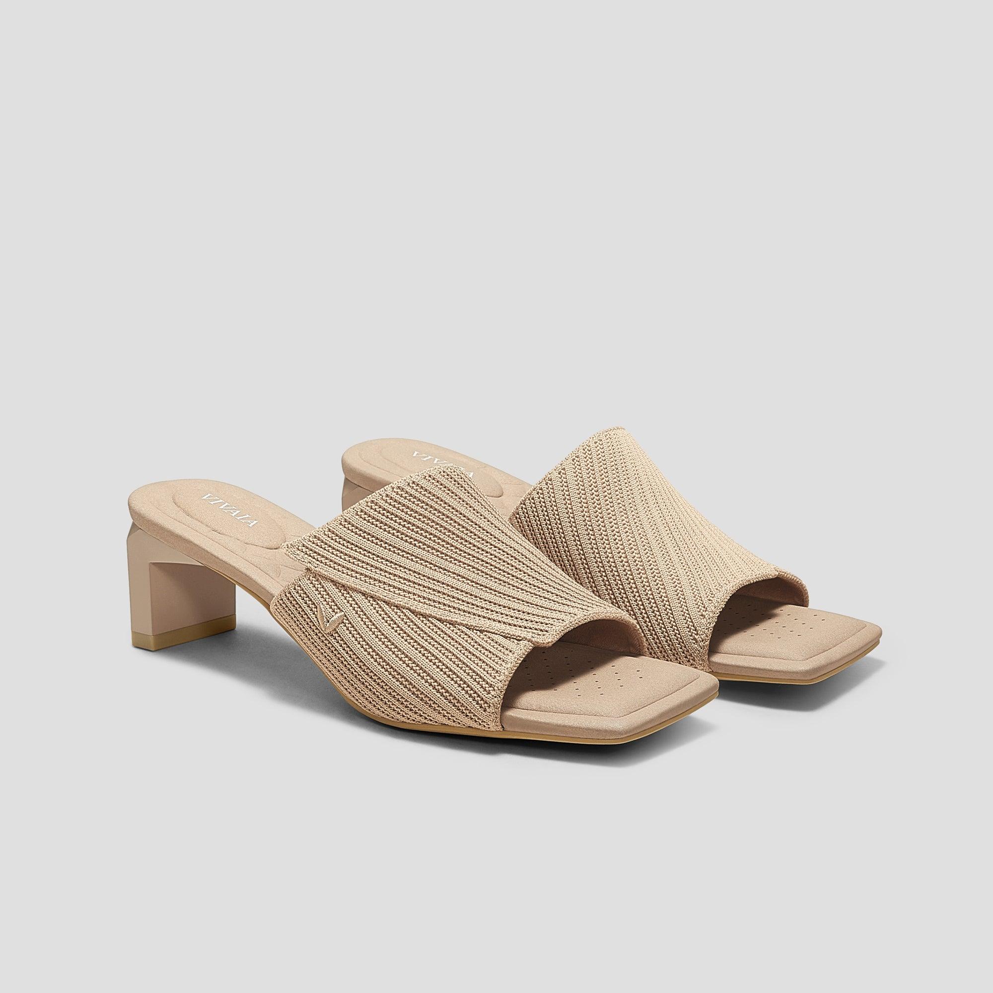 [Jade Pro] Square toe mid heel sandals/mules