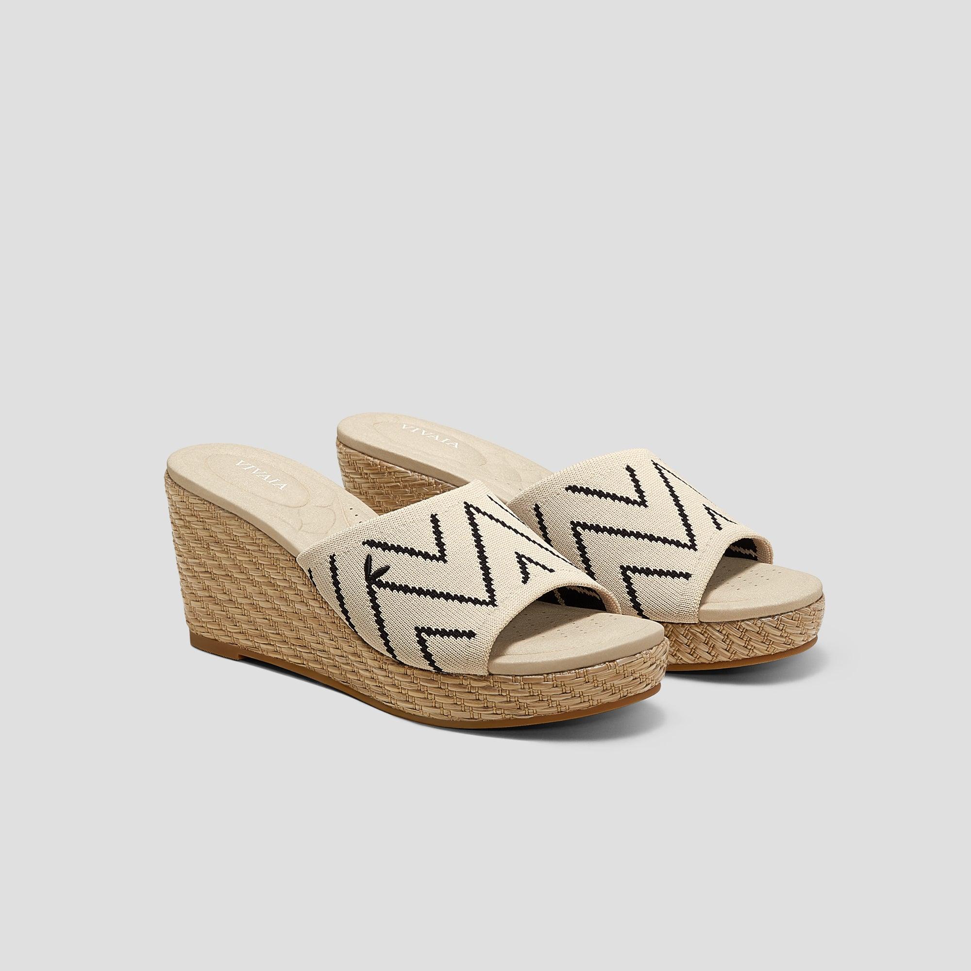 [Stacey Pro] Round toe wedge sandals