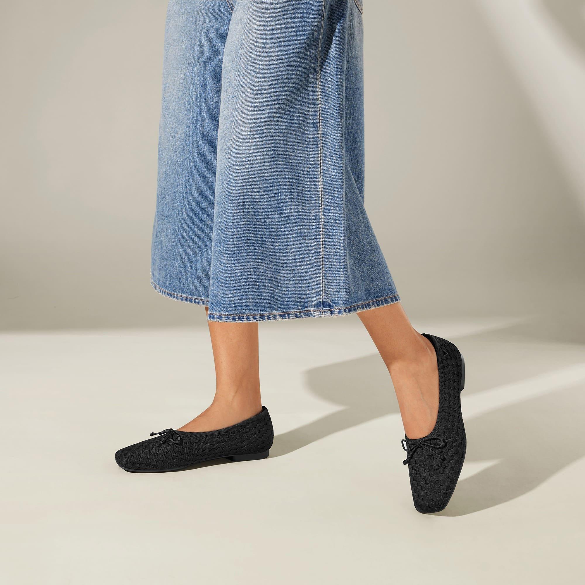 [Margaret] Square toe Bow Ballerina Flat