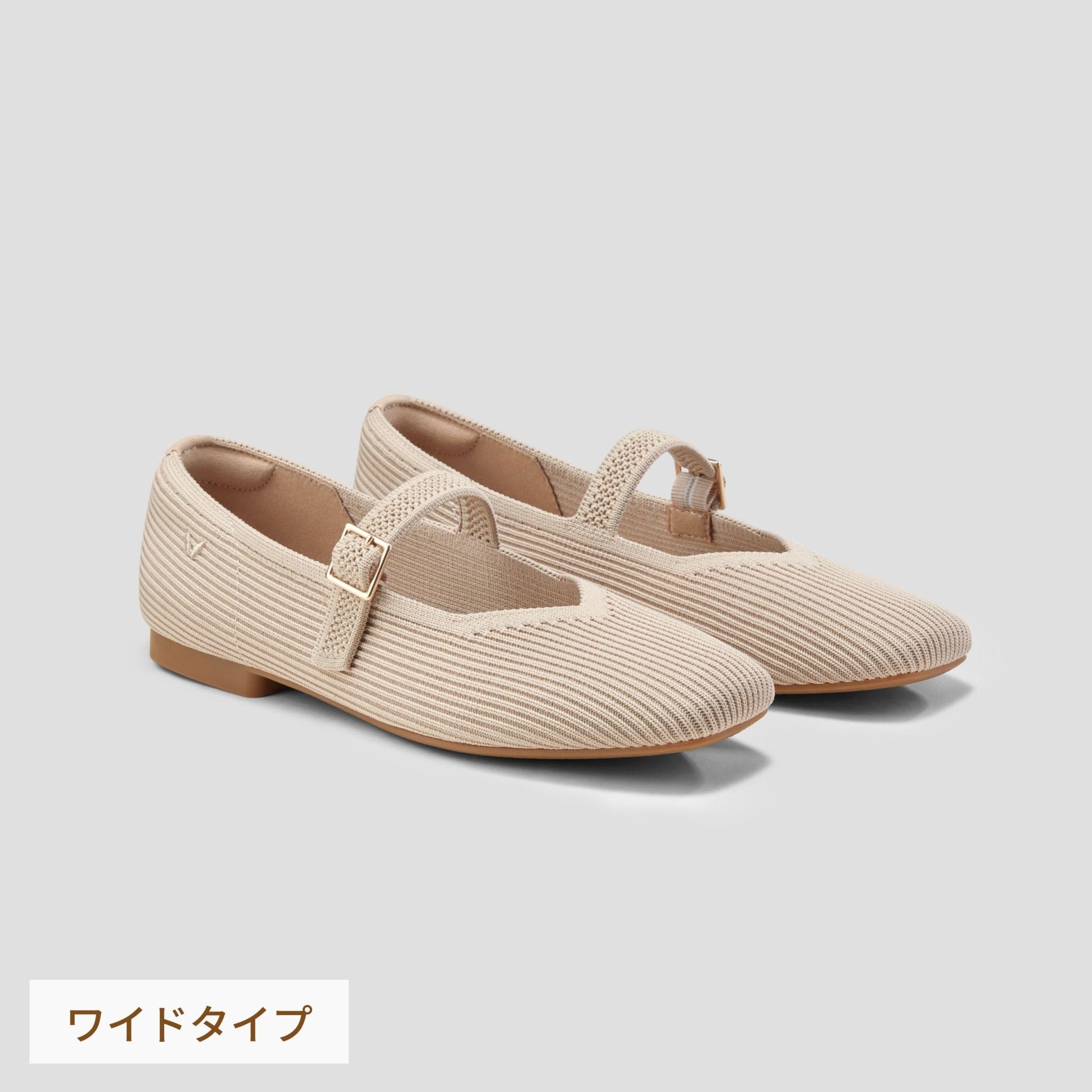 [Margot Mary-Jane] Square toe extra wide (up to 5E) Mary Jane flat shoes