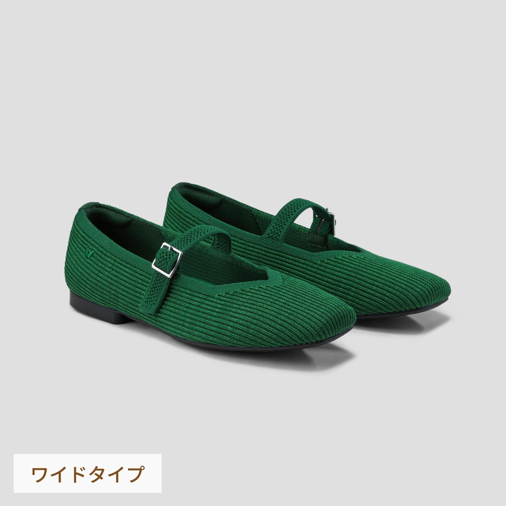 [Margot Mary Jane] スクエアトゥ エクストラワイド(5Eまで対応)  メリージェーン フラットシューズ