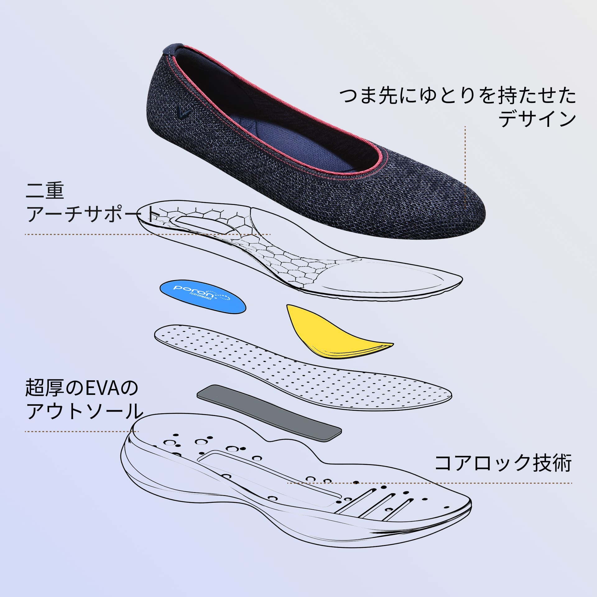 [Izabel] 撥水加工 ラウンドトゥ スニーカー フラット
