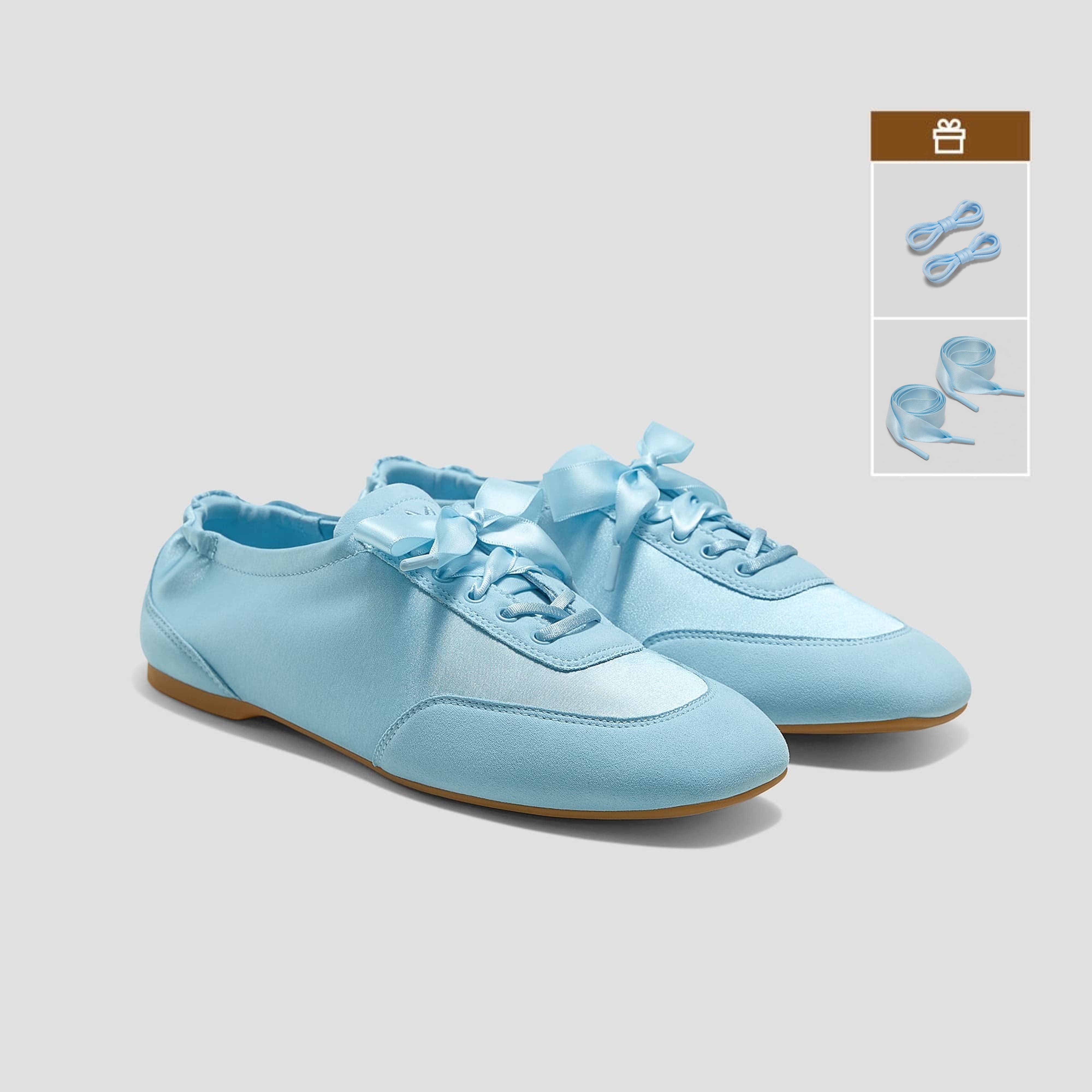 [Cristina] Lace-up Satin Sneaker Lina